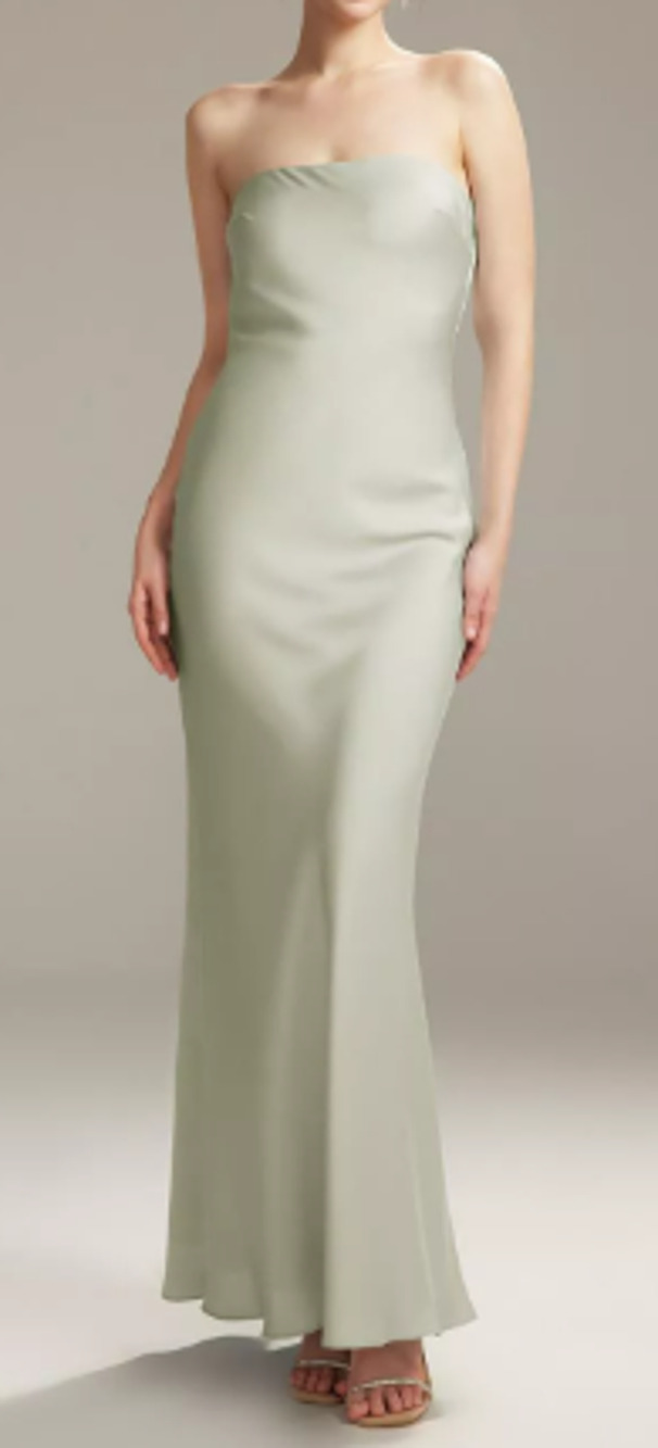 AW BRIDAL 6 S sage green Fogbow bridesmaid formal cocktail maxi dress NEW B46